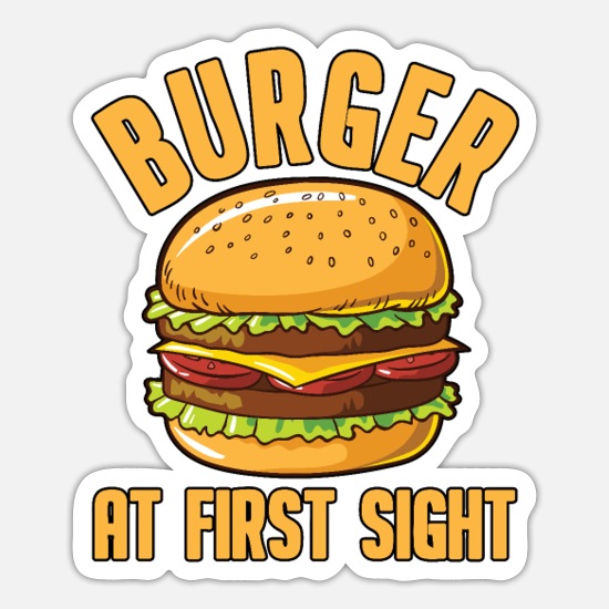 Funny fast food burger hamburger cheeseburger' Sticker | Spreadshirt