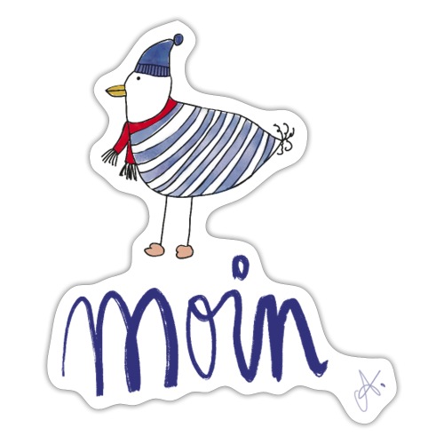 Moin Möwe Ringelshirt - Sticker