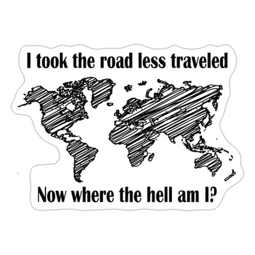 Logo in schwarz: I took the road less traveled - Sticker