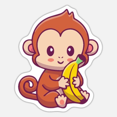 Bebé mono banana mono lindo' Pegatina | Spreadshirt