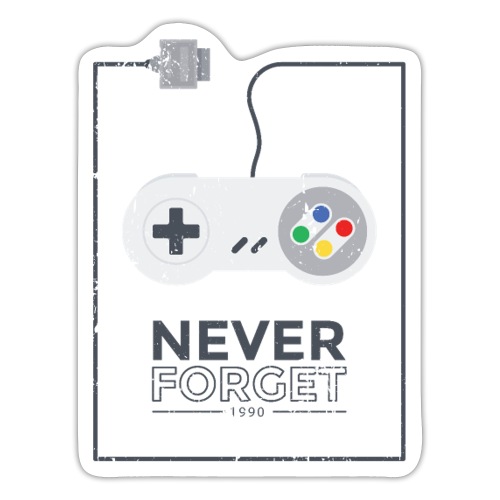 Never Forget 1990 Gaming Retro Gamer Geschenk - Sticker
