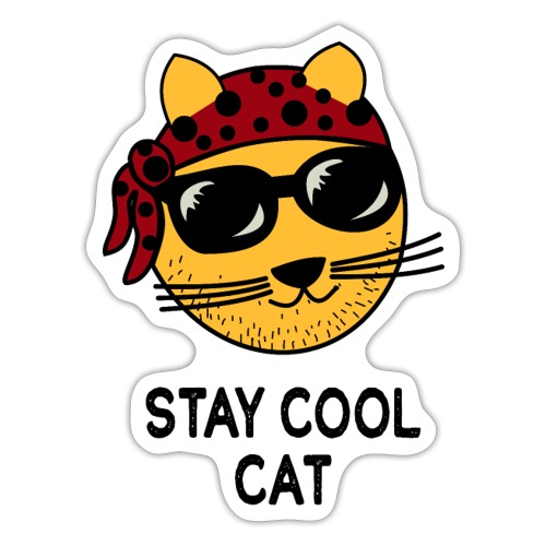 Coole Katze mit roter Bandana - Sticker