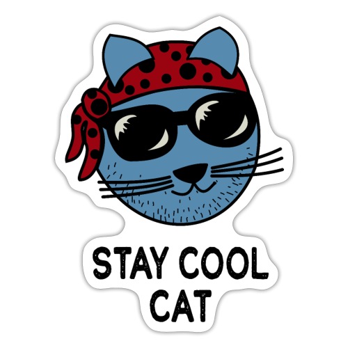 Coole Katze mit roter Bandana - Sticker