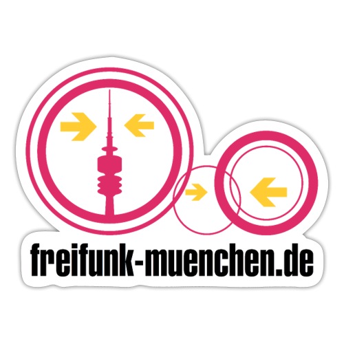 Freifunk München Mesh-Logo schwarz - Sticker