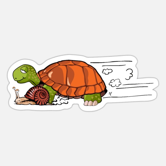 snail turtle racing speed drawing humor' Sticker | Spreadshirt