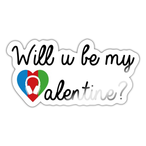 Valentine blk - Sticker