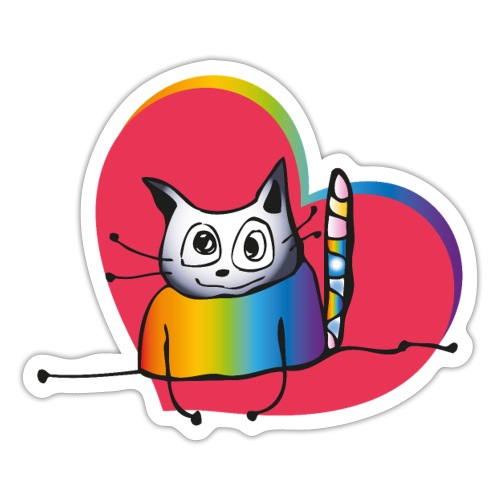 Valentines Day: Cat in Love - Sticker