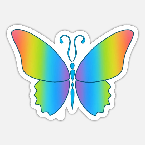 Rainbow Butterfly' Sticker | Spreadshirt
