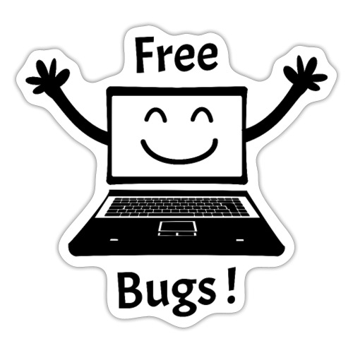 FREE BUGS ! (informatique, câlin, hug, ordinateur) - Autocollant
