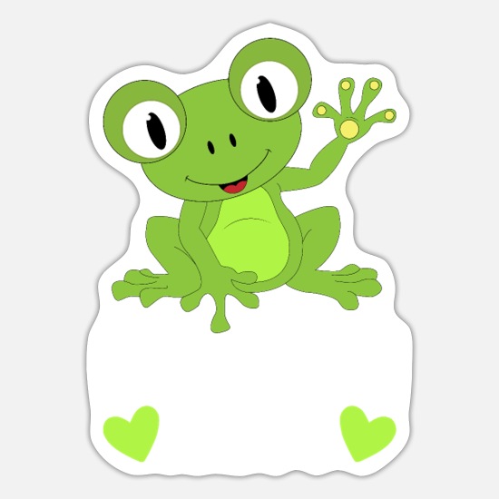 Frogs Make Me Happy I Cartoon Kids Frog Motif' Sticker | Spreadshirt