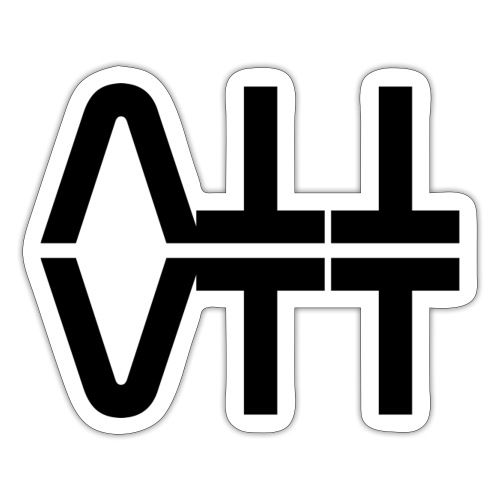 Motif texte noir VTT avec effet miroir - Autocollant