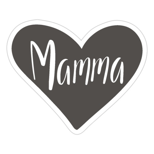 Mamma hjärta - B&W - Klistermärke