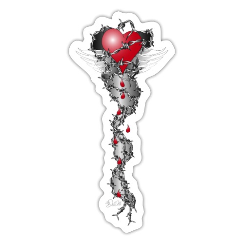 Barbwired Heart 2 - Herz in Stacheldraht - Sticker