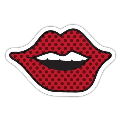 Polka Dot Red Lips - Sticker