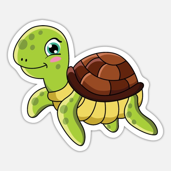 Turtle Cartoon' Sticker | Spreadshirt