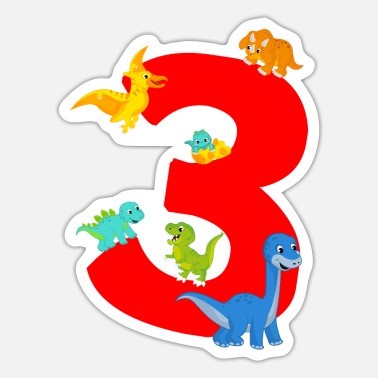 Pegatinas de dinosaurio 3 cumpleaños | Diseños únicos | Spreadshirt