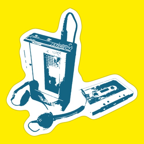 Walkman og lydkassette - Sticker