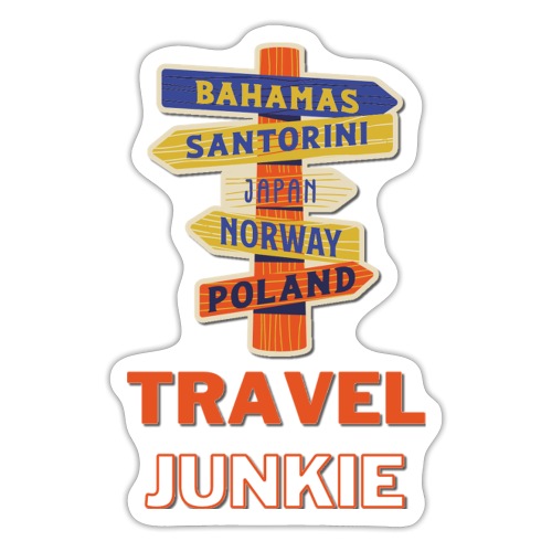 traveljunkie - i like to travel - Sticker