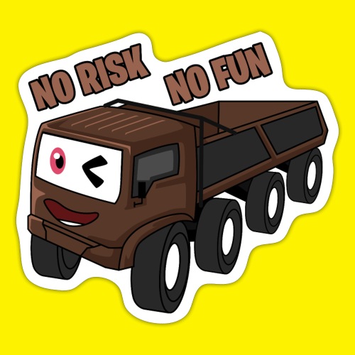 TRIAL TRUCK 8X8 NO RISK NO FUN EMOJI - Sticker