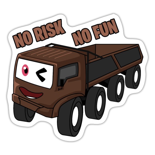 TRIAL TRUCK 8X8 NO RISK NO FUN EMOJI - Sticker