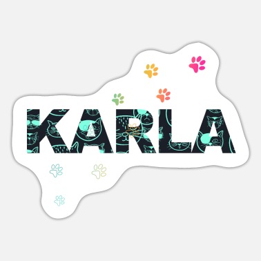 Karla - Beautiful name with cute cats and paws' Sticker | Spreadshirt