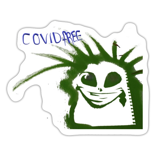 grüner Freak- covidfree - Sticker
