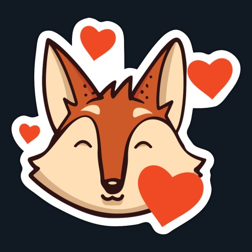 Fox love - Sticker