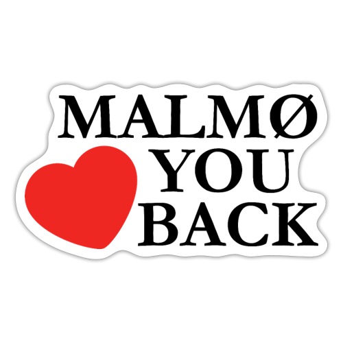 malmo heart you back garamond black - Klistermärke