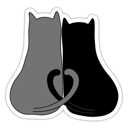 2 chat coeur - Autocollant