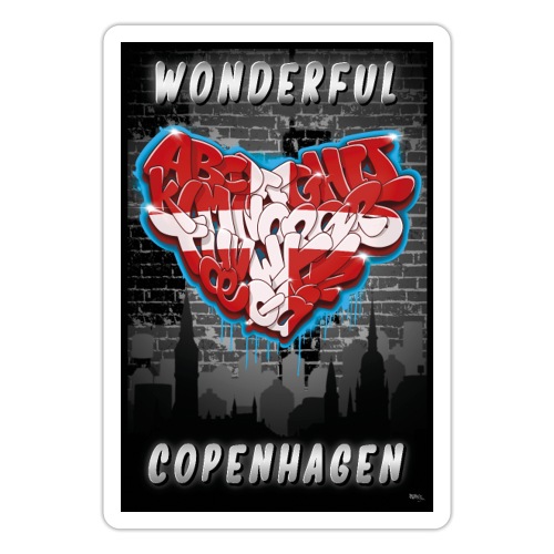 wonderful copenhagen Danish alphabet - Sticker