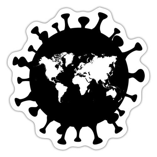 corona virus goes around and attacks the world - Sticker