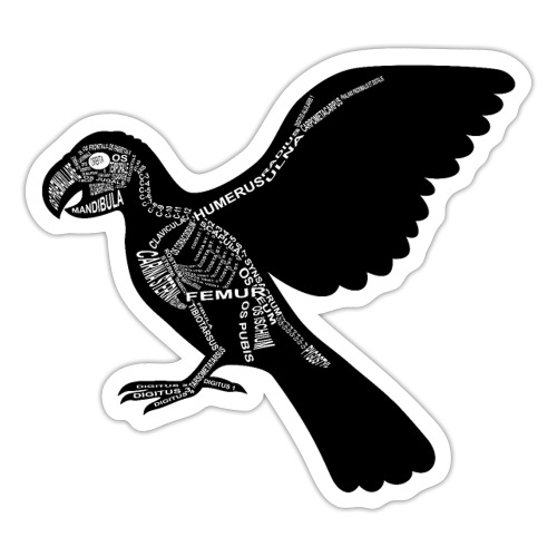 Papagei-Skelett - Klistremerke