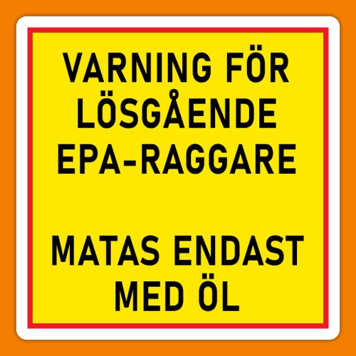 Varning för lösgående EPA-raggare - Klistermärke