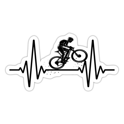 MTB Herzschlag | Mountainbike Herzfrequenz Fahrrad - Sticker