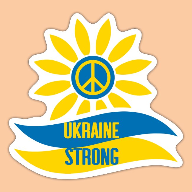 Peace sign in the flower and strength for Ukraine