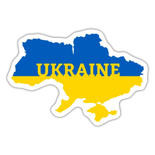 Ukraine Karte Blau Gelb Support & Solidarität - Sticker
