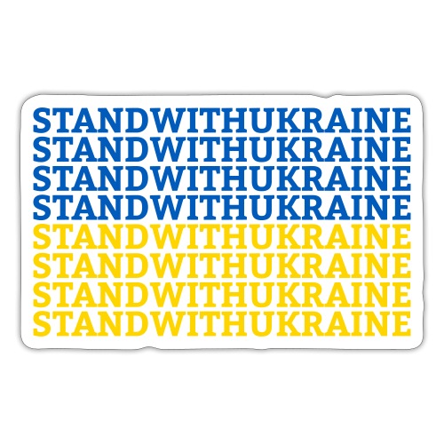 Stand with Ukraine Typografie Flagge Support - Sticker