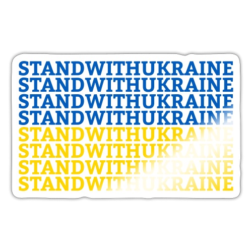 Stand with Ukraine Typografie Flagge Support - Sticker