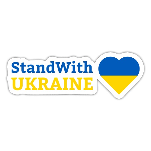 Stand with Ukraine mit Herz Support & Solidarität - Sticker