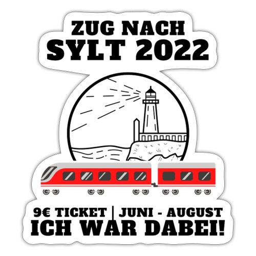 Sticker - 9€ Ticket nach Sylt mit dem Zug - Sticker