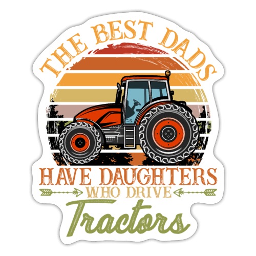Tractor Best Dads Vintage Retro - Sticker