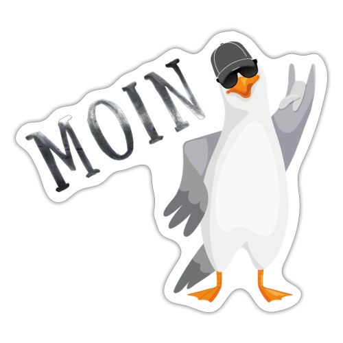 Moin Möwe mit Heavy Metal Hand - Sticker