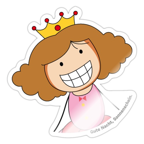 Die lachende Prinzessin mit Gutenachtgruß - Sticker