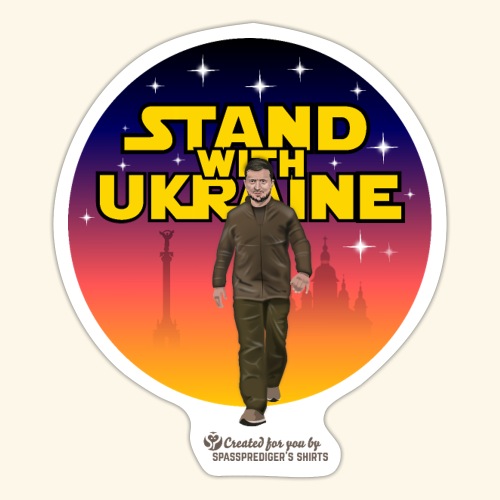 Selenskyj T-Shirt Design Stand with Ukraine - Sticker