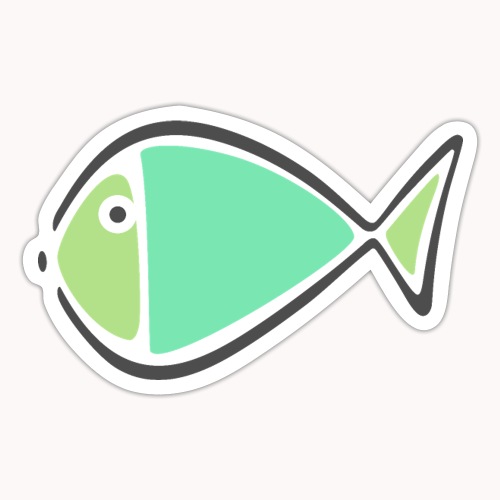 pesce verde stilizzato - Adesivo
