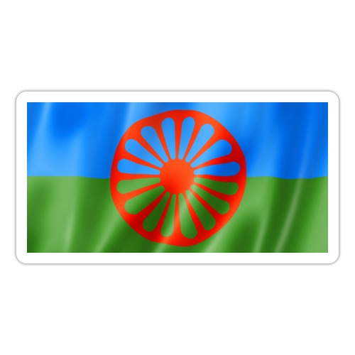 Roma und Sinti Flagge - Flaterndes Design - Sticker