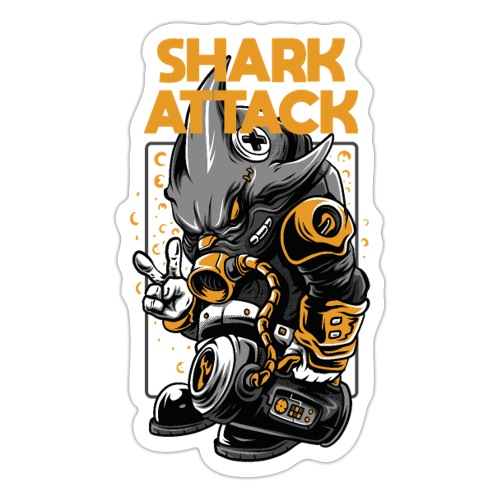 shark attack - Naklejka