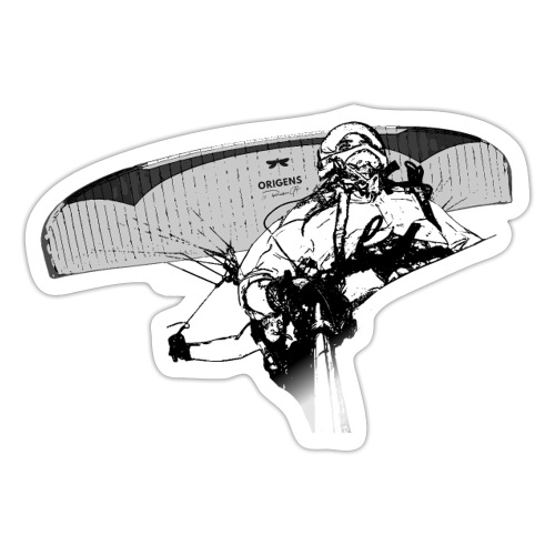 Flying paragliding tandem experiencing freedom - Sticker