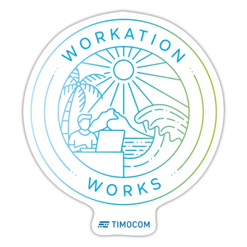 Workation works - Logo - blue multicoloured - Naklejka