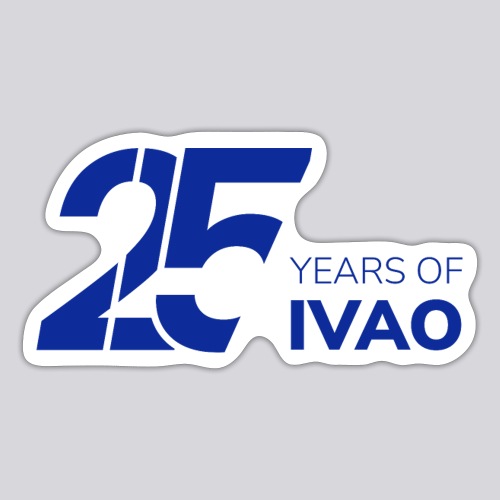 IVAO 25e anniversaire Blanc - Autocollant